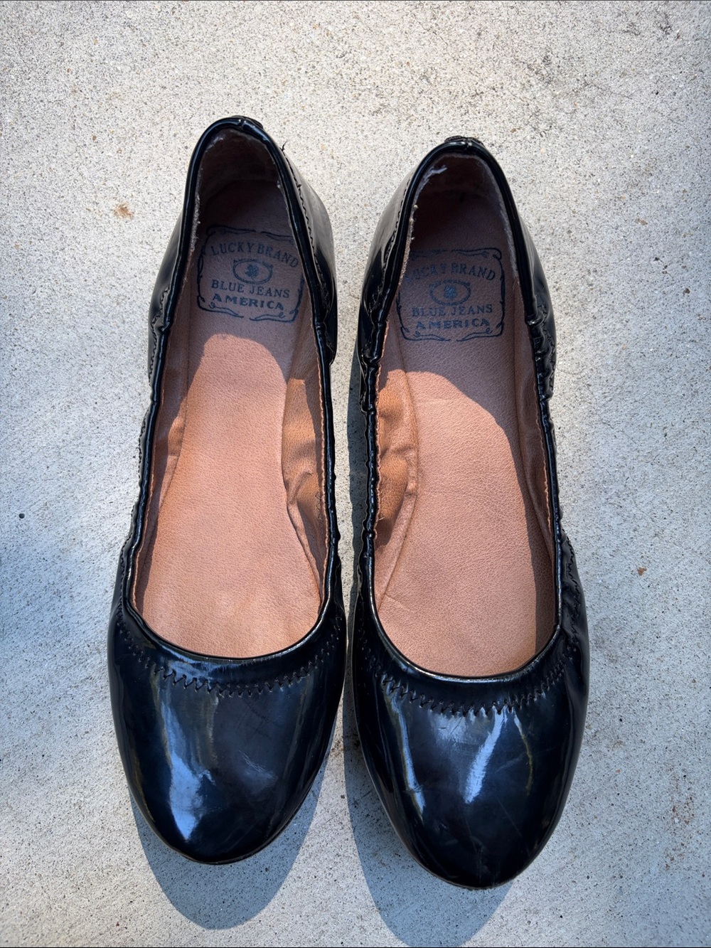 Lucky Brand Black Patent Ballet Flats - Size 6.5